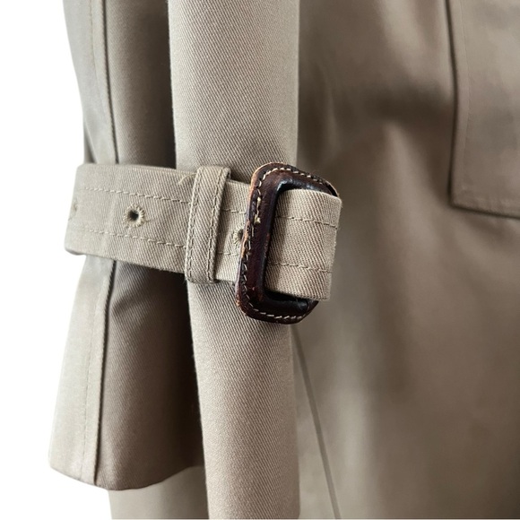 Vintage Nordstrom Mens Size 40R Khaki Tan Classic City Long Belted Trench Unisex - Picture 7 of 14